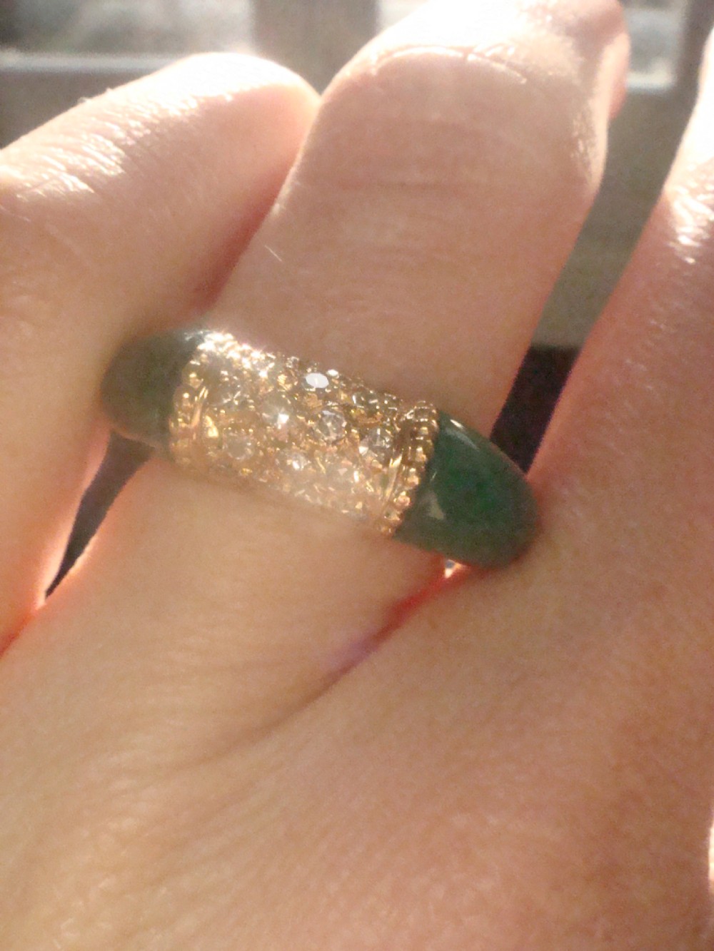VINTAGE 18CT FRENCH CHALCEDONY DIAMOND STYLE VAN CLEEF ARPELS PHILLIPINES RING View V