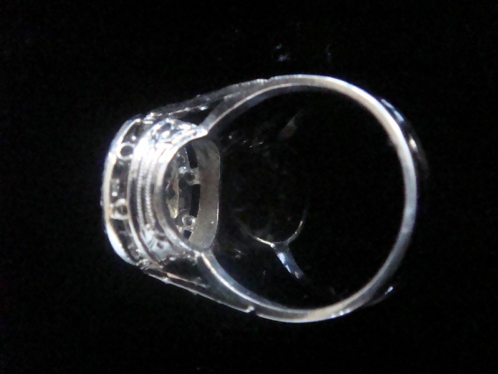 EDWARDIAN PLATINUM 18CT WHITE GOLD UNUSUAL OLD CUT DIAMOND CLUSTER RING View IV