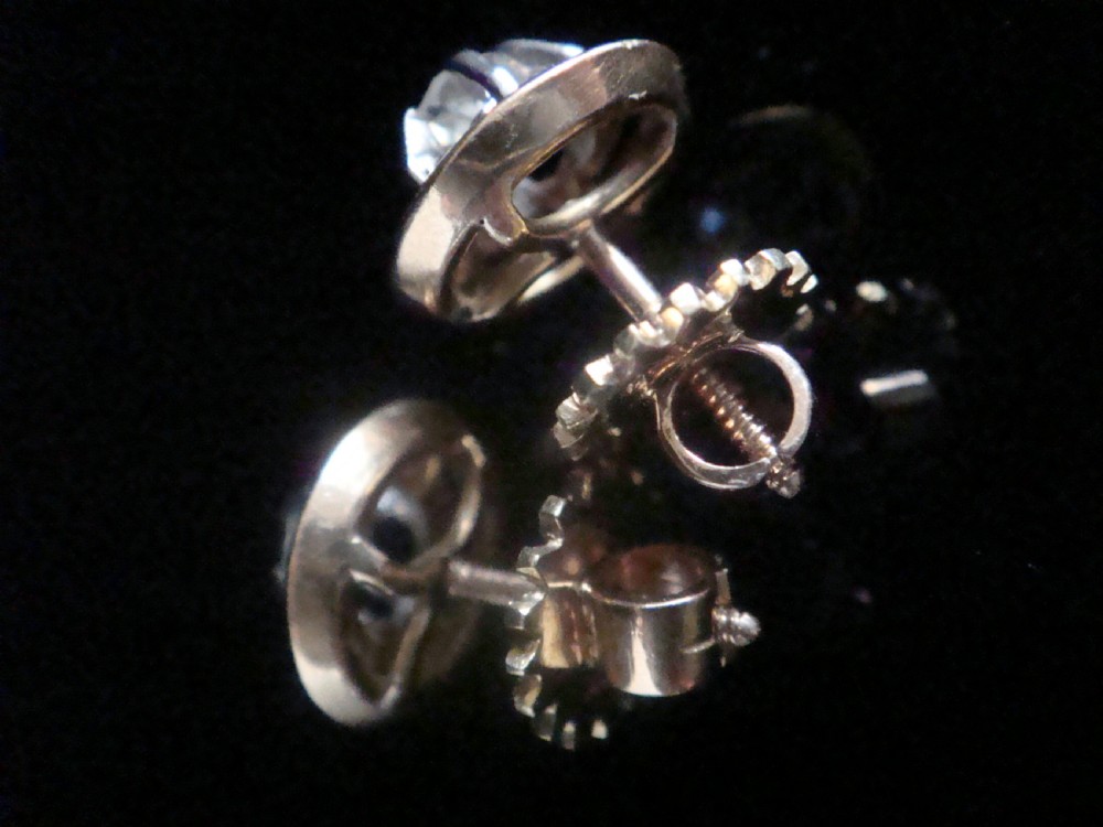 French Edwardian 18ct yellow and white gold 0.50ct diamond solitaire stud earrings View VI