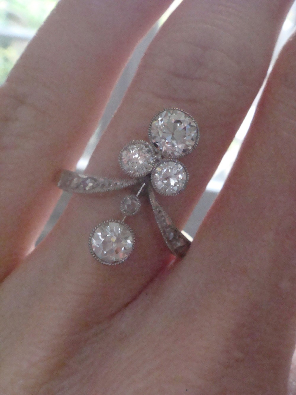 EDWARDIAN FRENCH 18CT YELLOW GOLD PLATINUM TRANSITIONAL CUT DIAMOND RING 1.60CT View VI