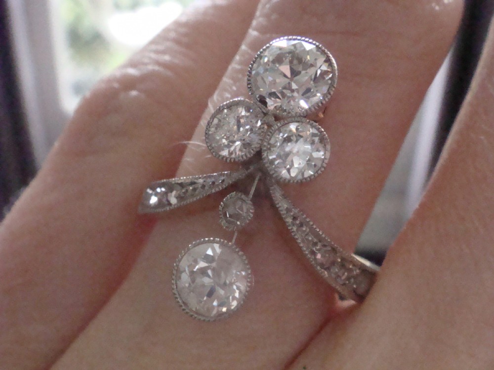 EDWARDIAN FRENCH 18CT YELLOW GOLD PLATINUM TRANSITIONAL CUT DIAMOND RING 1.60CT View VII