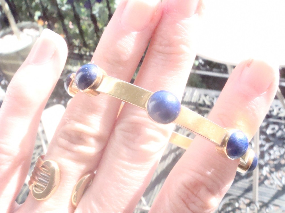 RARE VICTORIAN 15CT LAPIS LAZULI BANGLE PERFECT CONDITION 17.7G View III