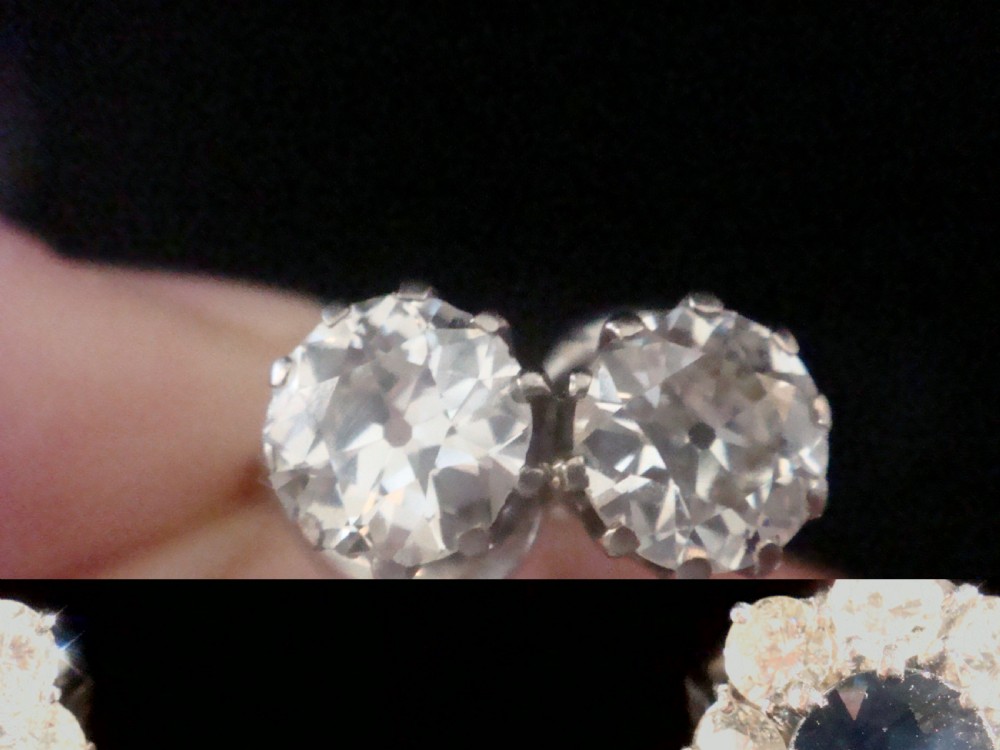 ART DECO PLATINUM 2.20CT TRANSITIONAL CUT TOI ET MOI I COLOUR VS1 View VI