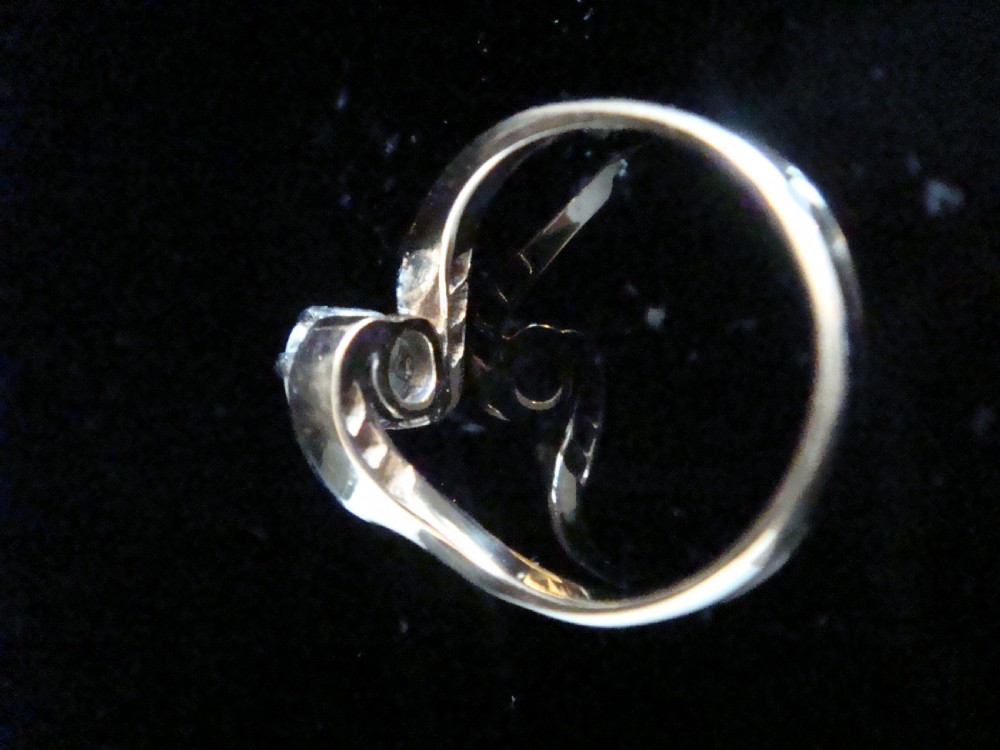 EDWARDIAN FRENCH 18CT PLATINUM OLD CUT DIAMOND 0.65CT SOLITAIRE RING View III