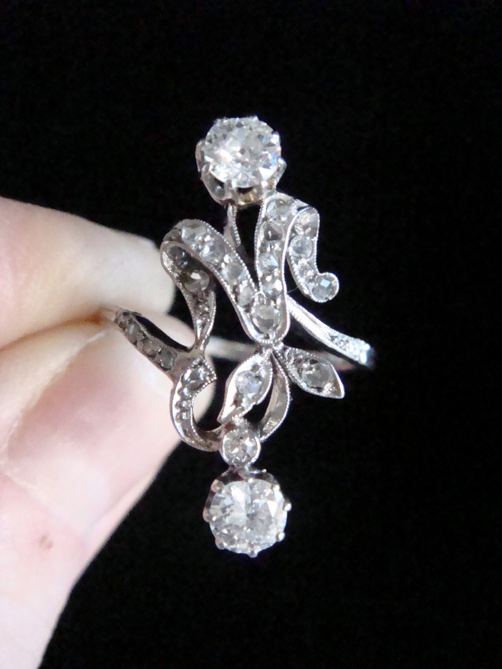 EDWARDIAN FRENCH 18CT ART NOUVEAU DIAMOND 0.65CT RING View III