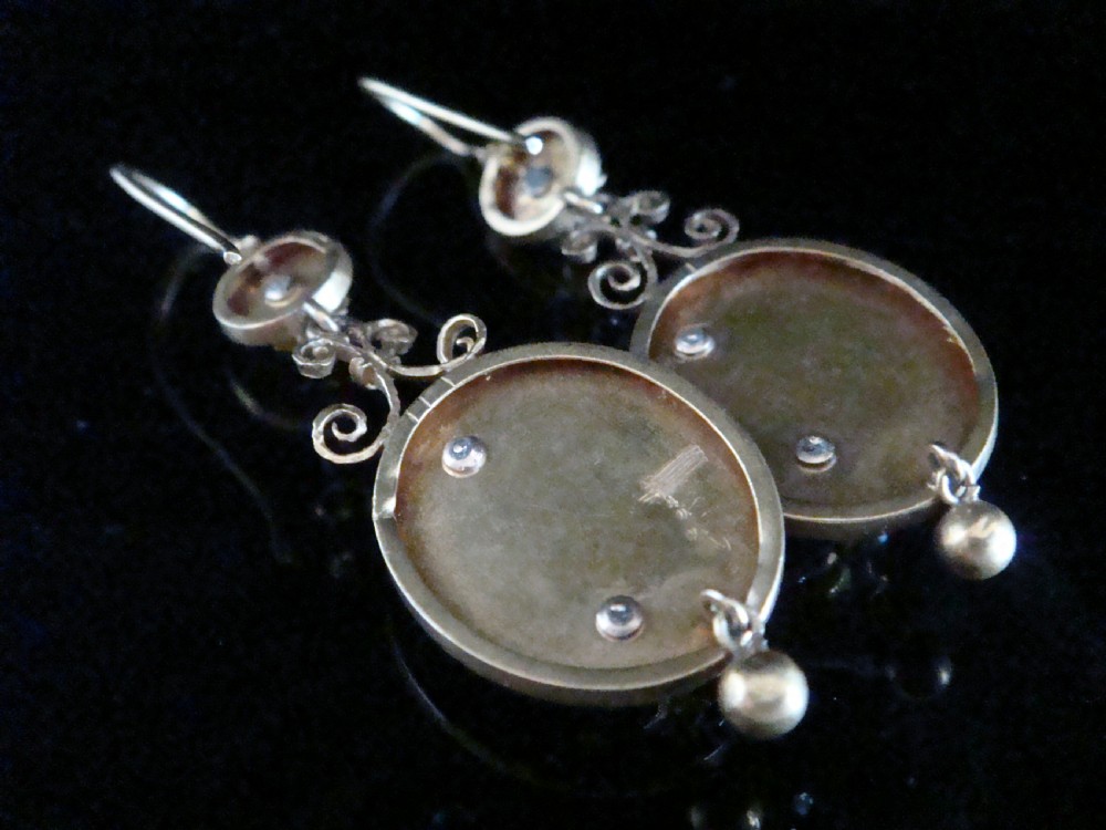 Stunning Victorian 15ct 18ct yellow gold natural pearl dove drop earrings View V