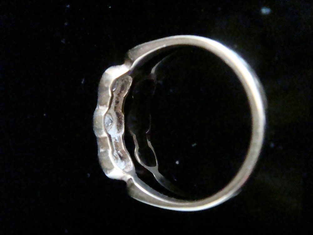 ART DECO 18CT PLATINUM OLD CUT CUT DIAMOND 5 STONE 0.35CT RING View IV