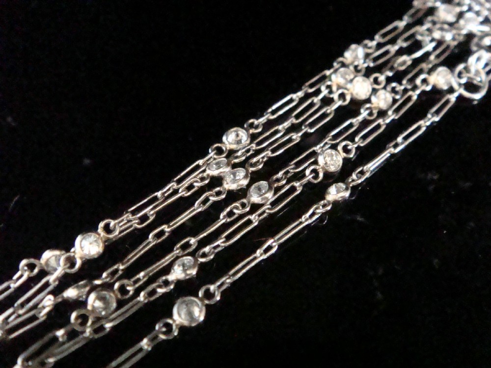 VINTAGE PLATINUM DIAMOND CHAIN NECKLACE 18INCHES 3.2G 0.80ct