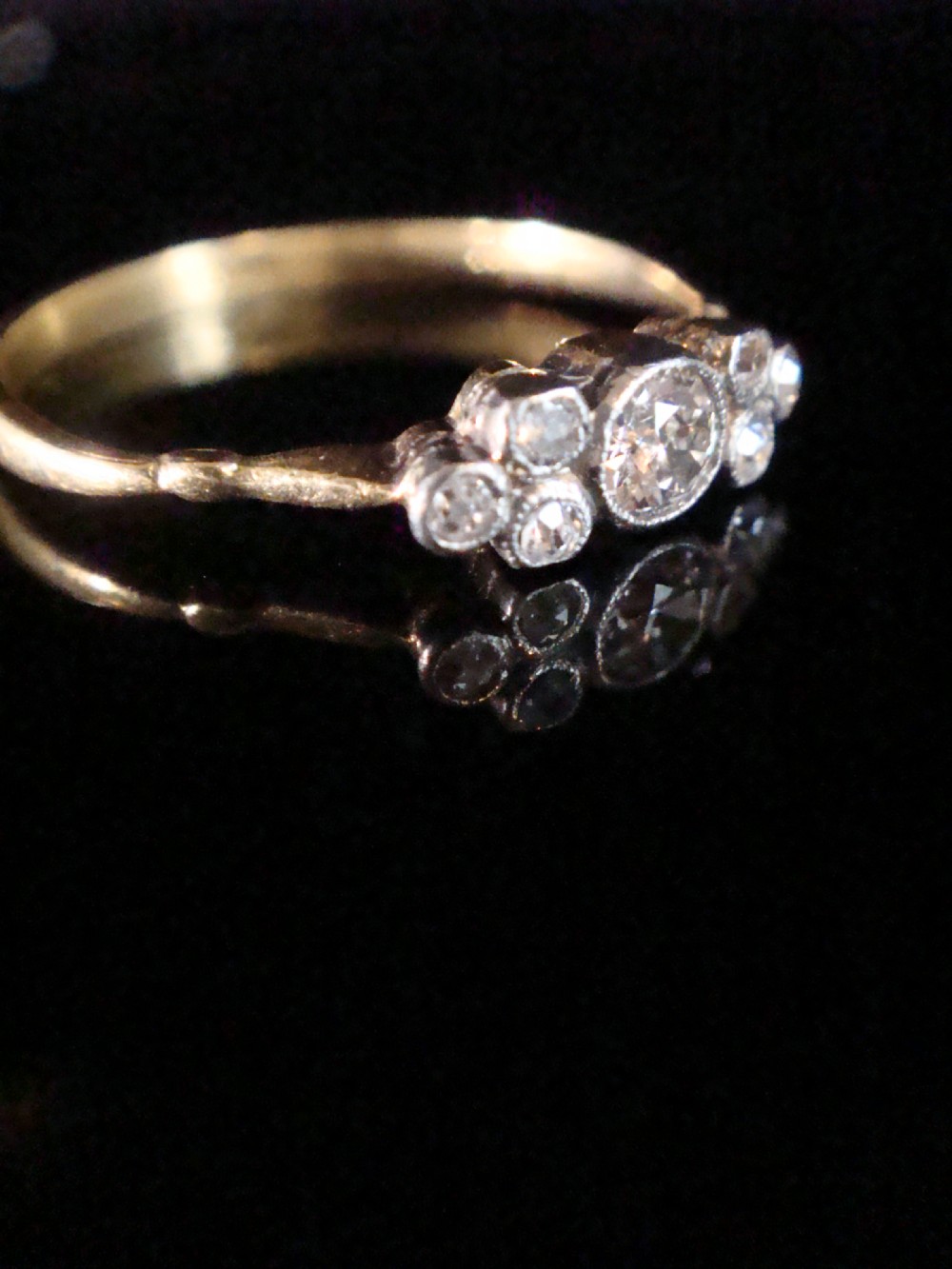 EDWARDIAN 18CT PLATINUM NATURAL OLD CUT DIAMOND 0.30CT RING