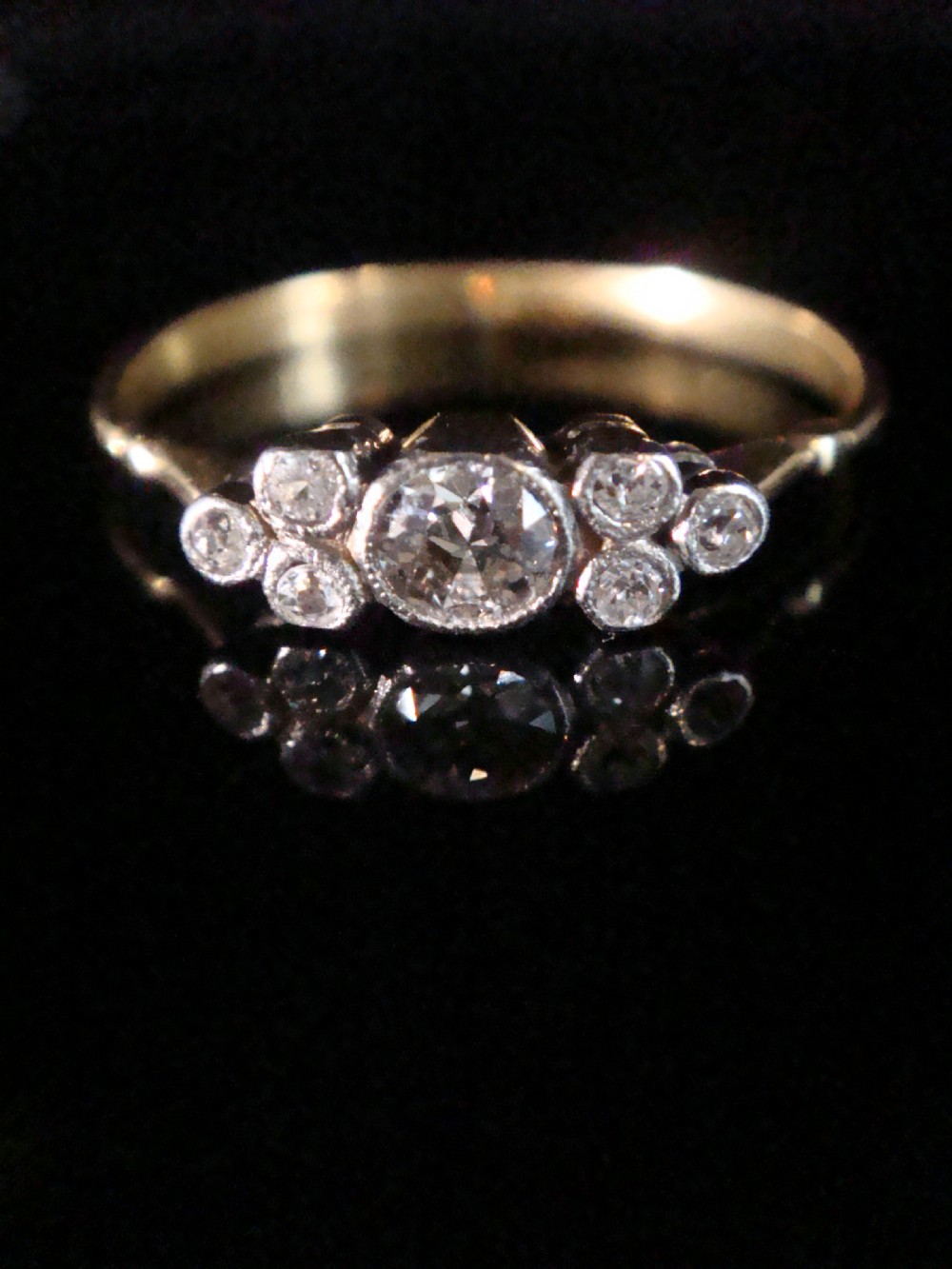 EDWARDIAN 18CT PLATINUM NATURAL OLD CUT DIAMOND 0.30CT RING View II
