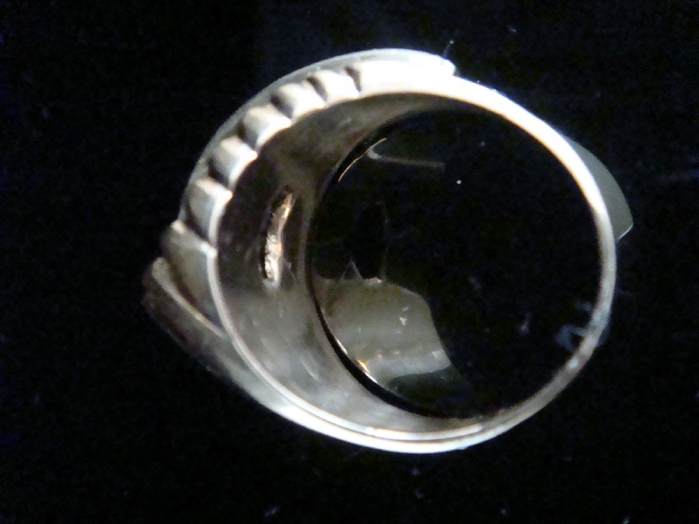 RETRO 1950S FRENCH TANK 18CT SCALLOPED PLATINUM DIAMOND SET COCKTAIL RING View III