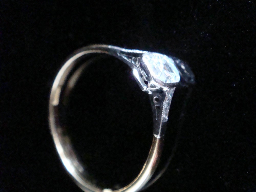 Edwardian 18ct platinum yellow gold antique ascher diamond solitaire 0.50ct View II