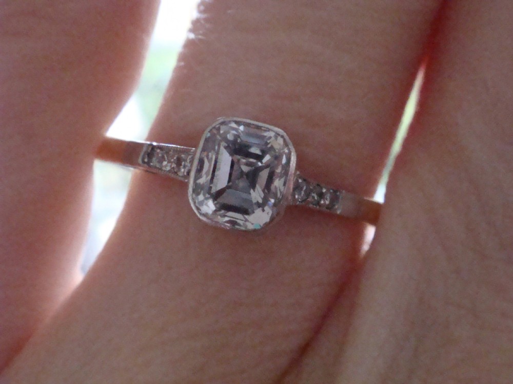 Edwardian 18ct platinum yellow gold antique ascher diamond solitaire 0.50ct View V