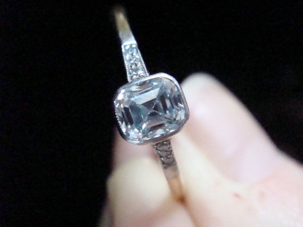 Edwardian 18ct platinum yellow gold antique ascher diamond solitaire 0.50ct View VI