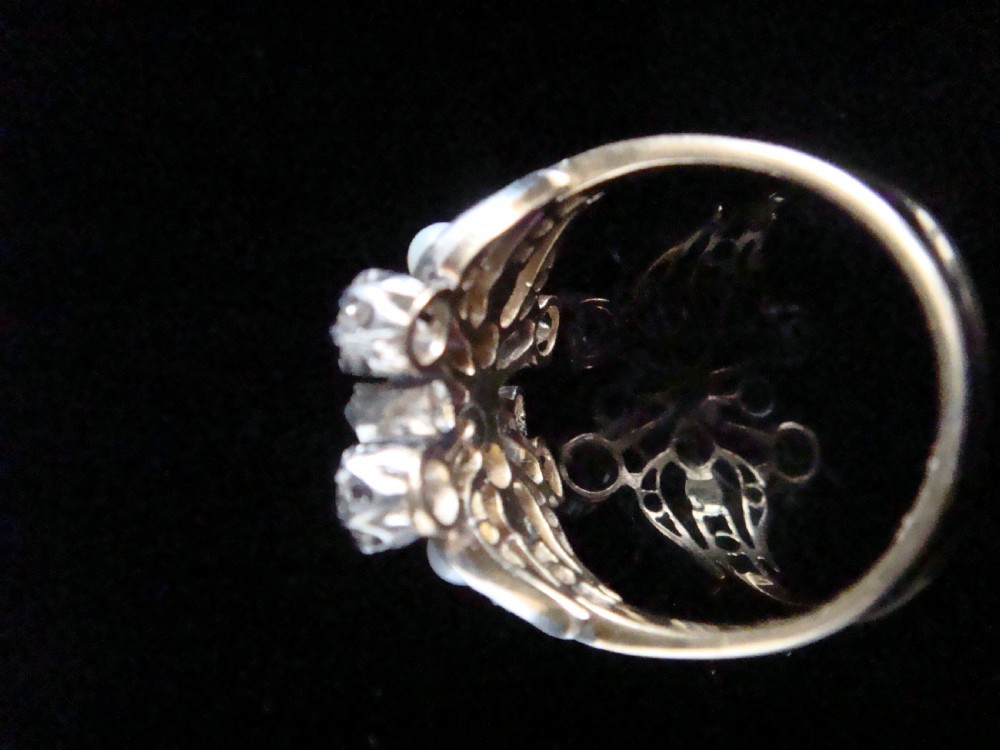 EDWARDIAN FRENCH 18CT YELLOW GOLD PLATINUM CEYLON SAPPHIRE DIAMOND PEARL RING View IV