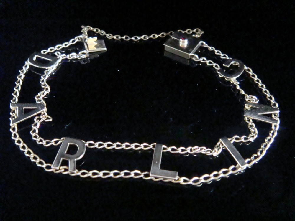 EDWARDIAN 9CT ROSE GOLD 'DARLING' LETTER BRACELET 6.1G 7.5 INCHES