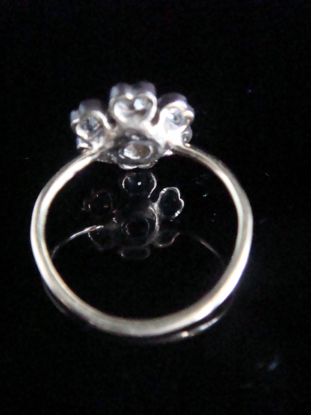 EDWARDIAN 18CT YELLOW GOLD RUBY OLD CUT DIAMOND FLOWER CLUSTER RING View IV