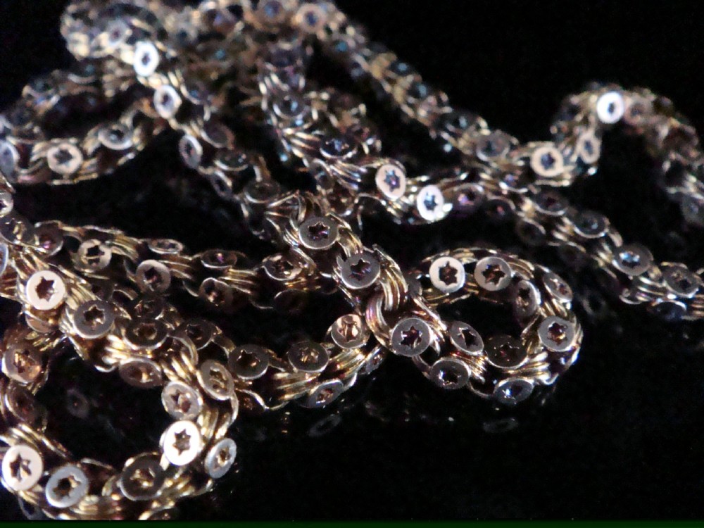 VICTORIAN 9CT YELLOW GOLD STAR LONGUARD CHAIN 13.8G 24