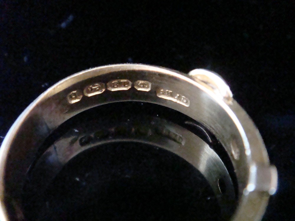 VICTORIAN 18CT YELLOW GOLD ROSE CUT DIAMOND STAR BUCKLE RING  View III
