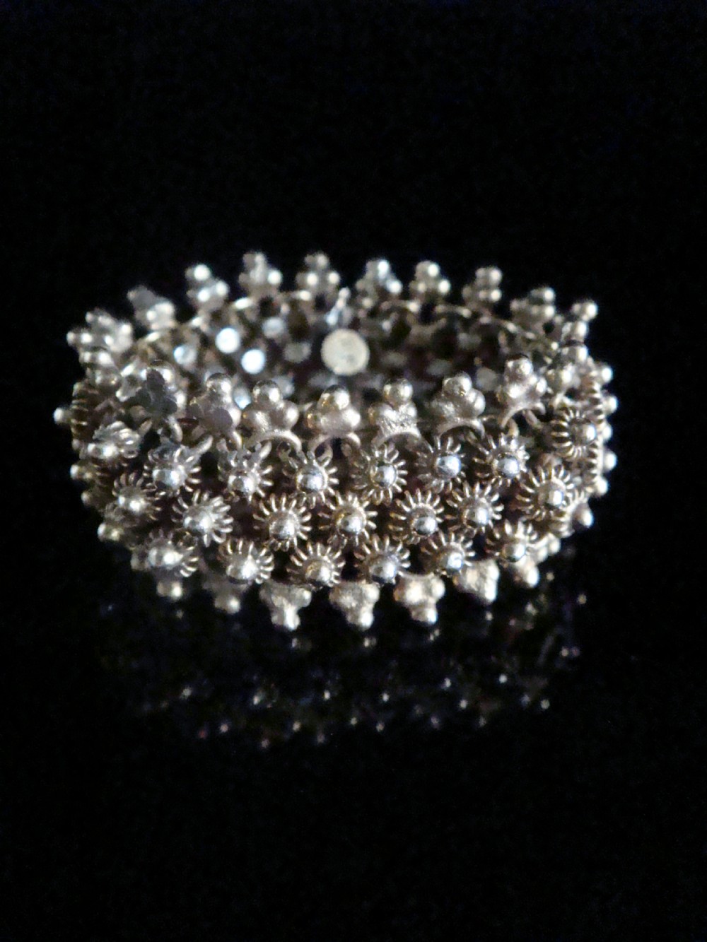 Victorian 18ct 18k yellow gold chain link mess ring flexible-RARE