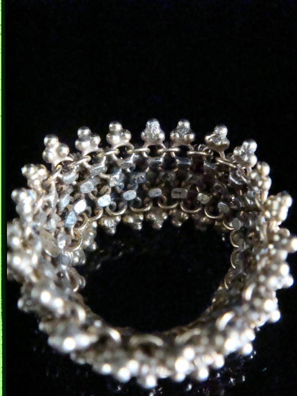 Victorian 18ct 18k yellow gold chain link mess ring flexible-RARE View IV