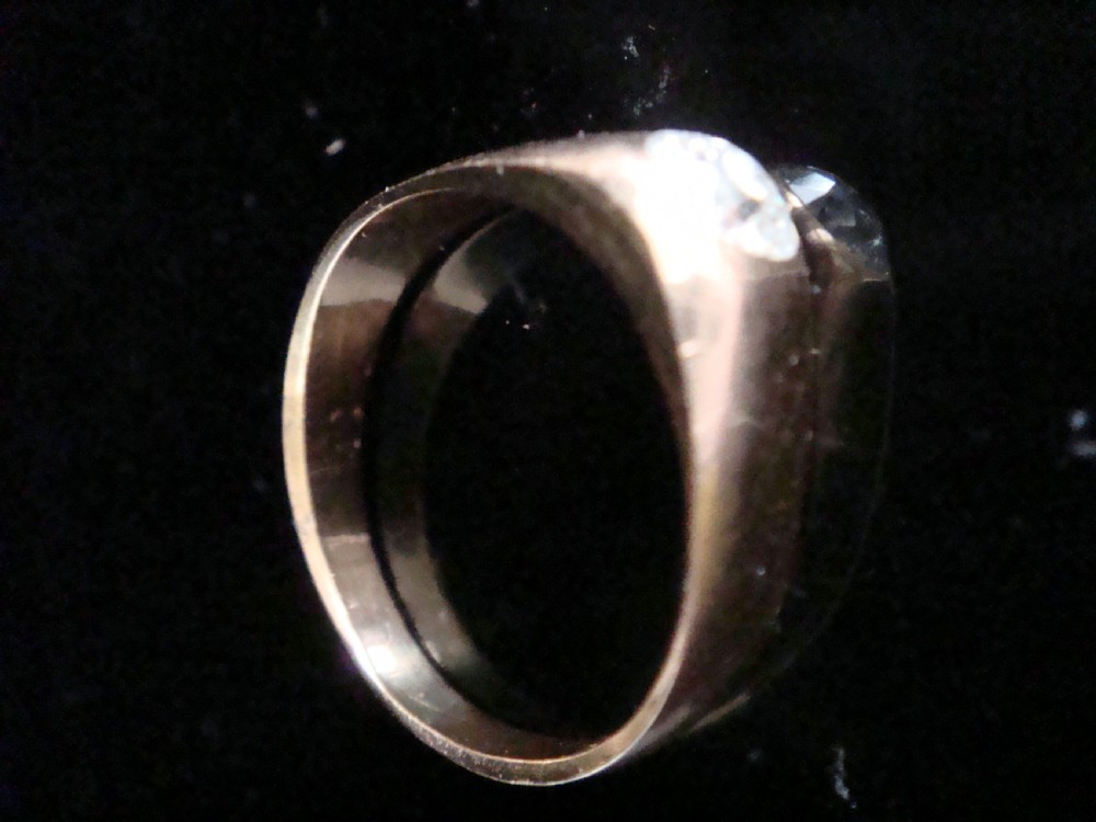 VICTORIAN 18CT ROSE GOLD BAND OLD CUT DIAMOND SINGLE STONE 0.60CT GYPSY BAND View II