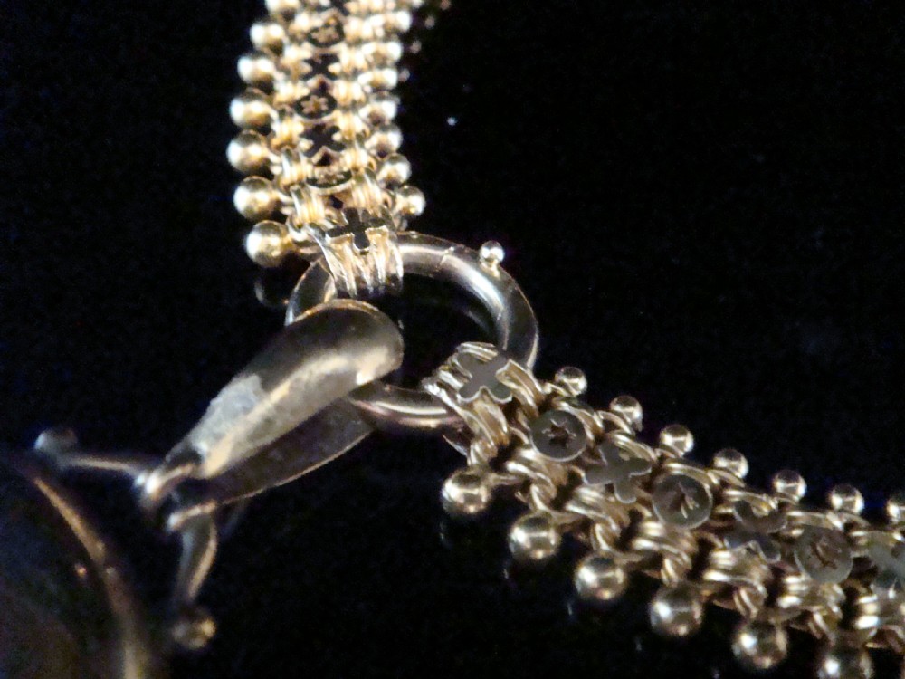 HEAVY VICTORIAN 15CT OR HIGHER 16.5INCHES COLLAR DIAMOND LOCKET 52.6GRAMS View II