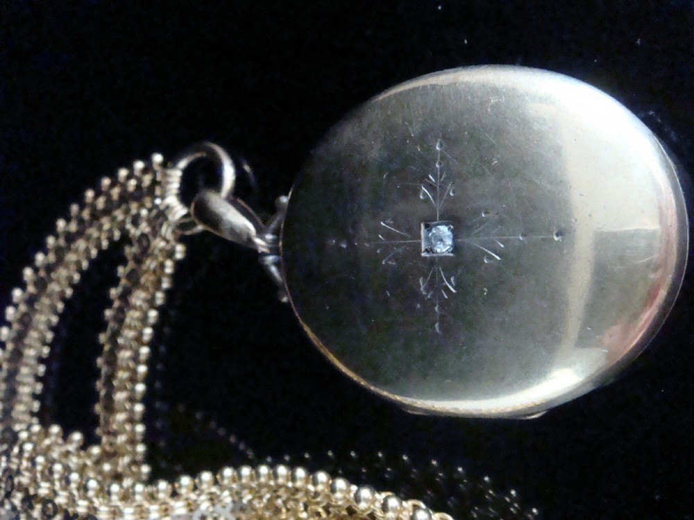 HEAVY VICTORIAN 15CT OR HIGHER 16.5INCHES COLLAR DIAMOND LOCKET 52.6GRAMS View III