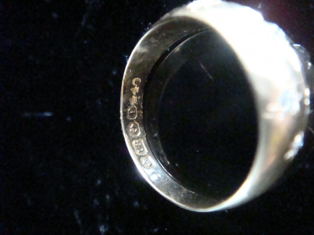 VICTORIAN 18CT 18K ORNATE YELLOW GOLD BAND OLD CUT DIAMOND STAR GYPSY BAND View III