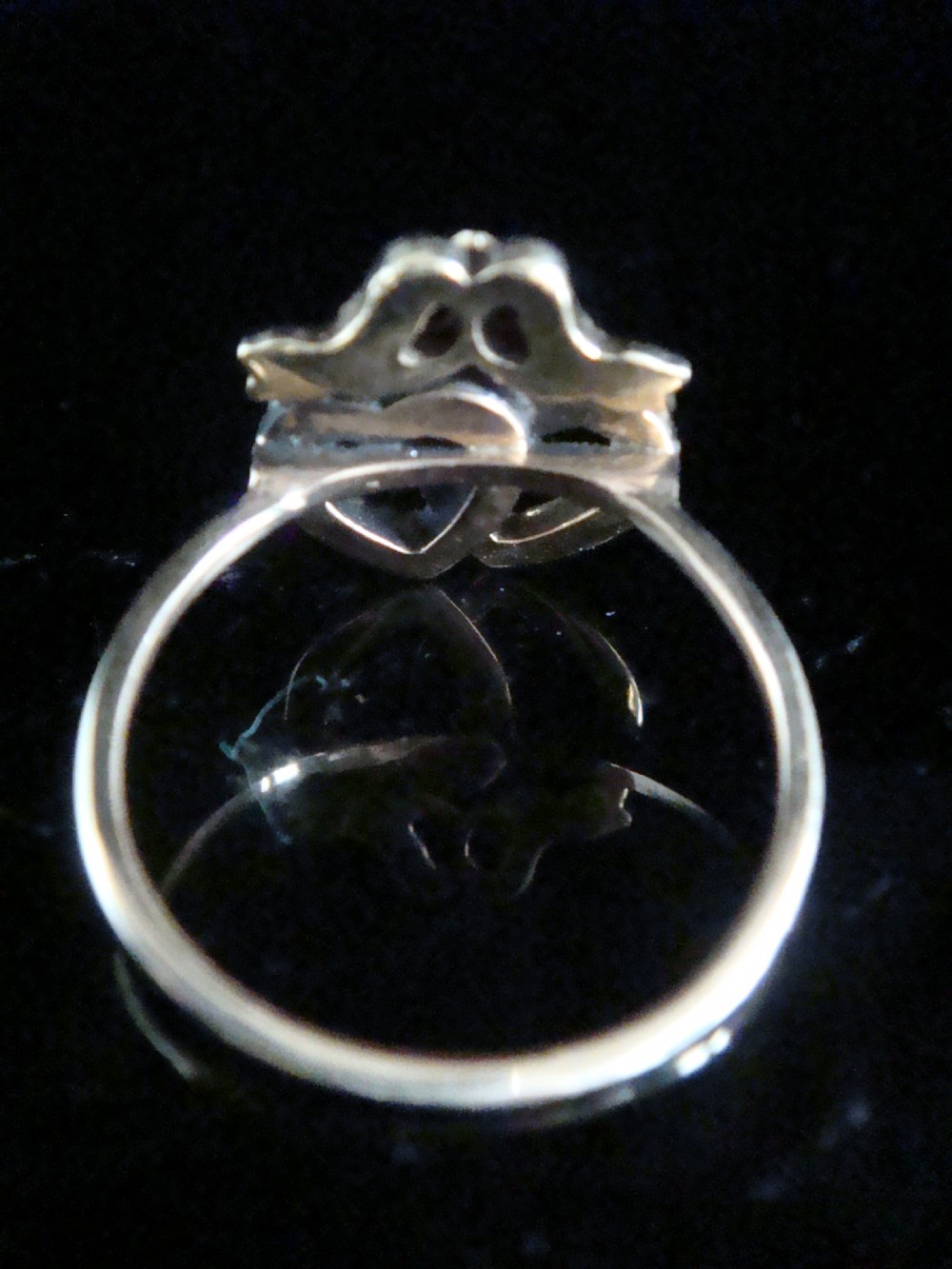 Victorian 18ct yellow gold rose cut diamond pearl double heart sweetheart ring View V