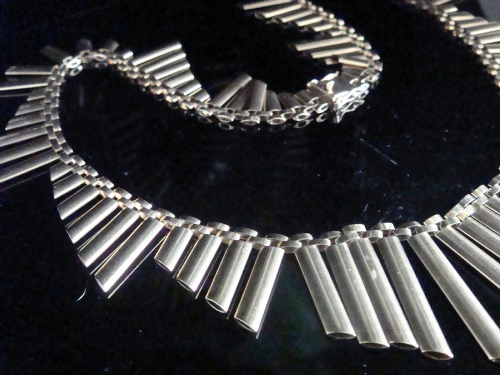 VINTAGE 1960S RETRO 9CT YELLOW GOLD SUPERB CLEOPATRA COLLAR 47G 19INCHES View II
