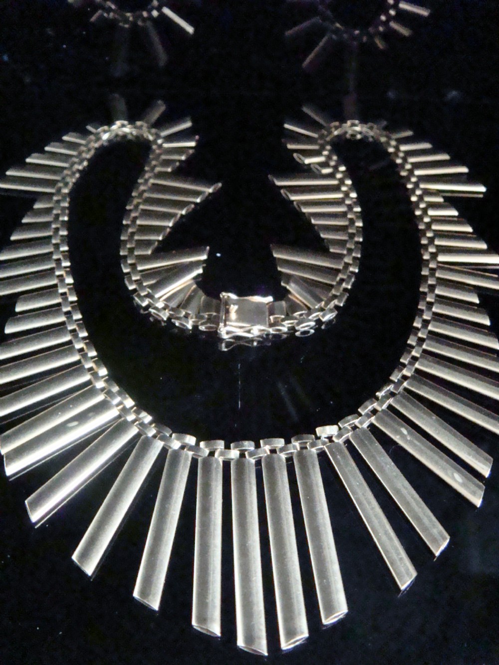 VINTAGE 1960S RETRO 9CT YELLOW GOLD SUPERB CLEOPATRA COLLAR 47G 19INCHES