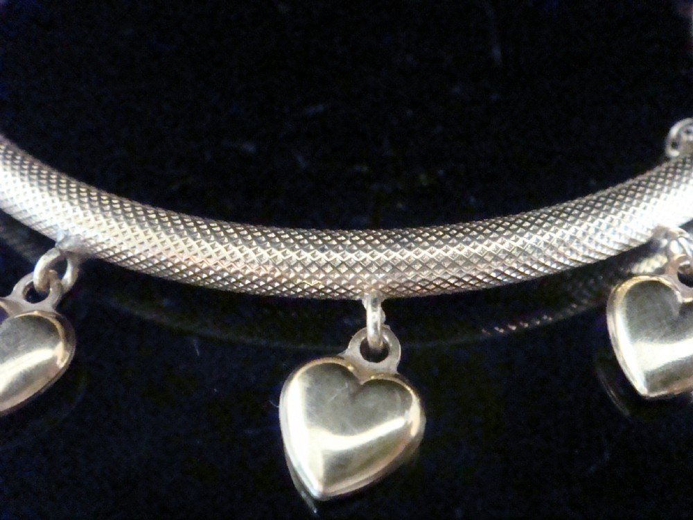 VICTORIAN 15CT 15K YELLOW GOLD PUFF HEART JINGLE BANGLE INTERNAL BELLS, PRISTINE View II