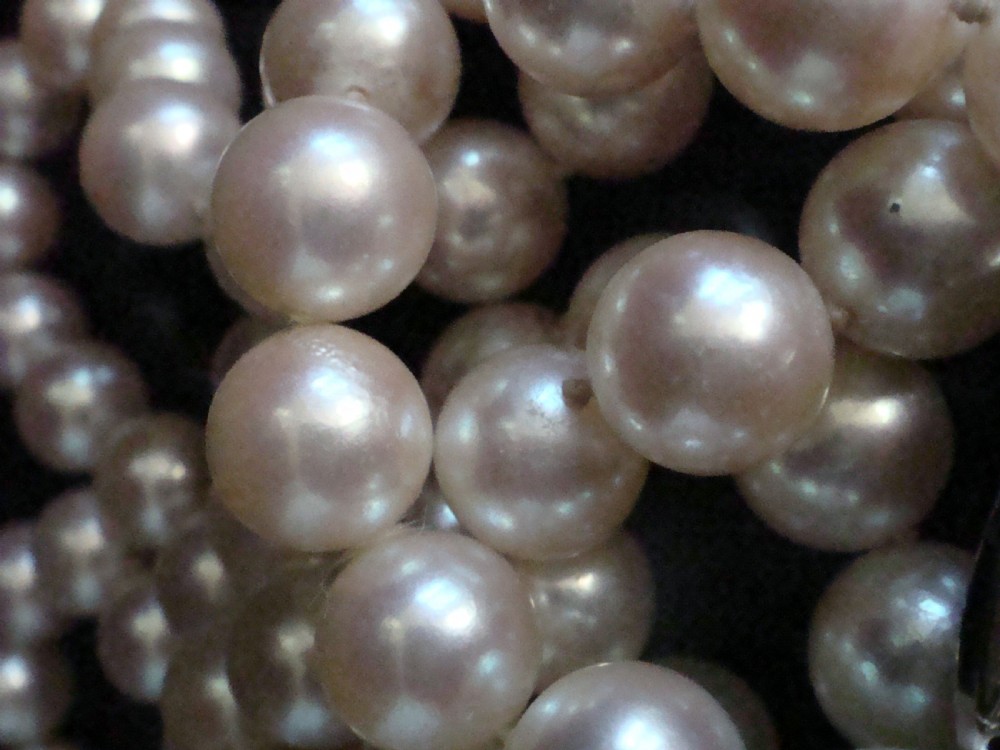 ANTIQUE ART DECO LONG 18CT SAPPHIRE DIAMOND 9MM CULTURED PEARL NECKLACE 31