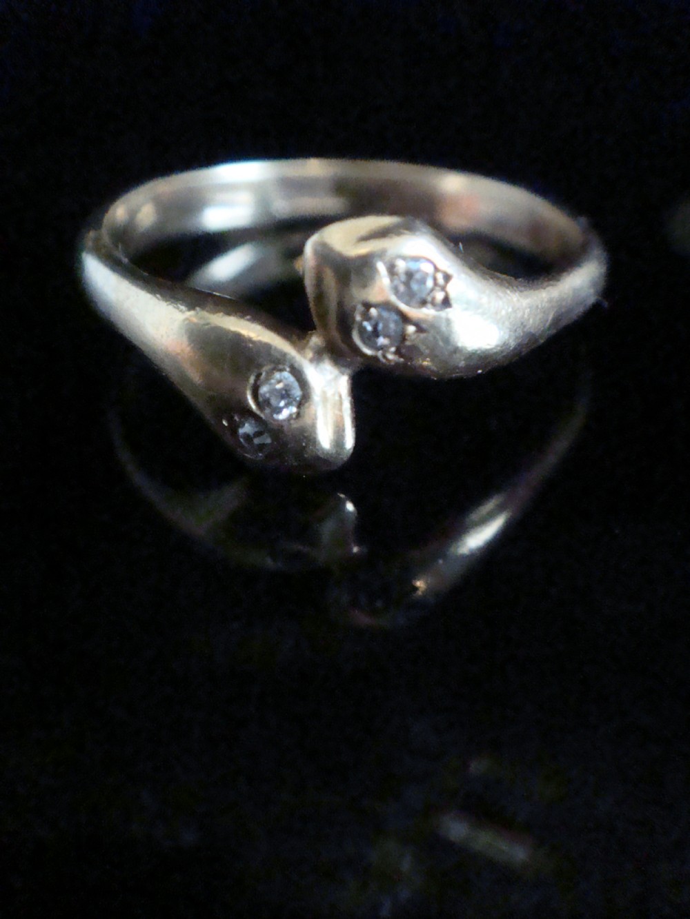 VICTORIAN 18CT OLD CUT DIAMOND  SNAKE RING 2.2G RING SIZE M 