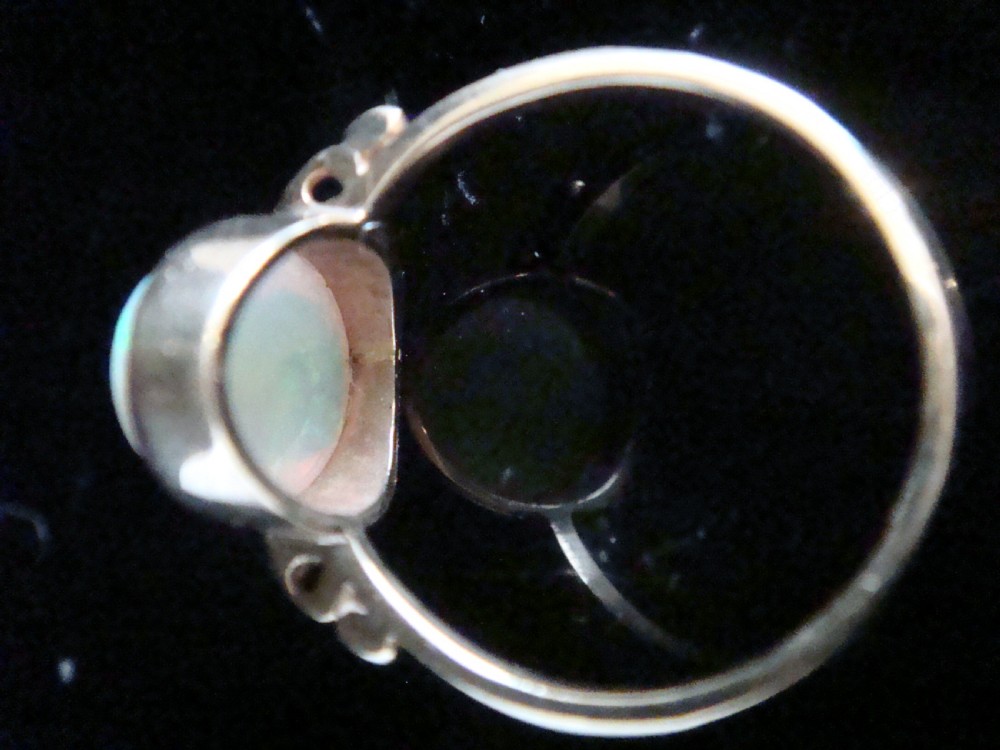EDWARDIAN 9CT YELLOW GOLD NATURAL SOLID OPAL SOLITAIRE IN PERFECT CONDITION View IV