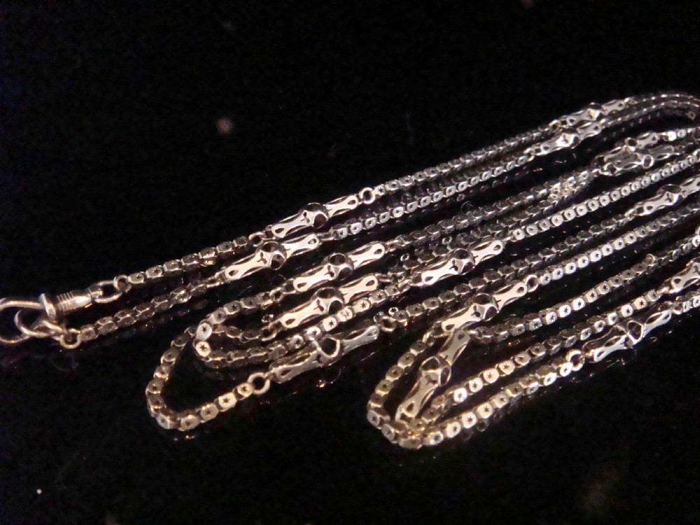 VICTORIAN 9CT YELLOW GOLD STARBURST LONGUARD 18G 49 INCHES WITH DOG CLIP View V
