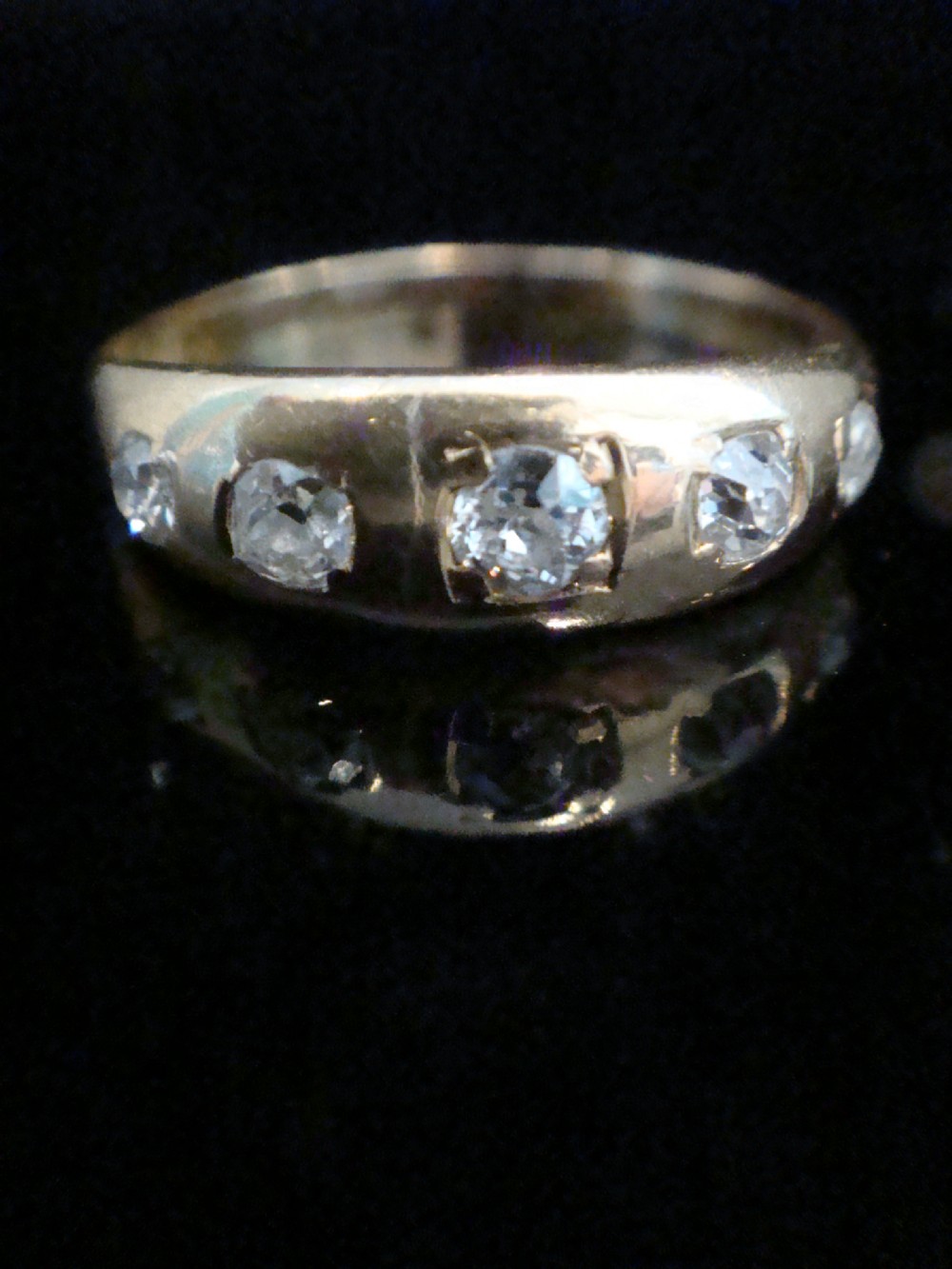 EDWARDIAN 18CT YELLOW GOLD OLD CUT DIAMOND RING 2G 0.30ct