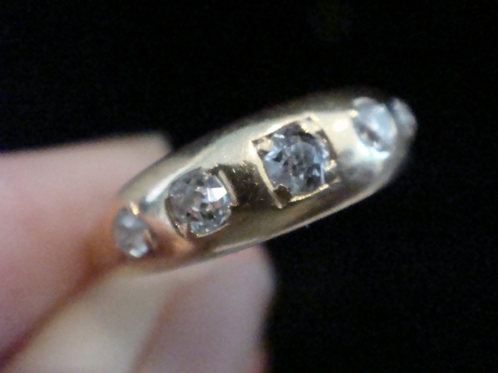 EDWARDIAN 18CT YELLOW GOLD OLD CUT DIAMOND RING 2G 0.30ct View IV