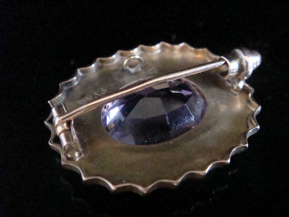 EDWARDIAN 9CT YELLOW GOLD AMETHYST BROOCH 5G View III