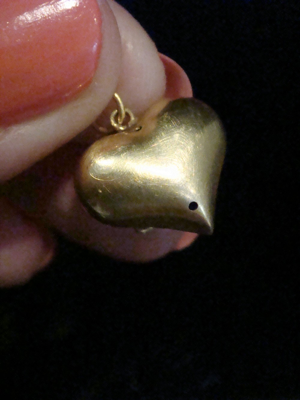 Victorian high carat 15ct yellow gold turquoise and pearl heart puff pendant View III