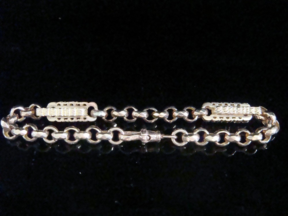 EDWARDIAN 9CT ROSE GOLD LARGE GRADUATED LINK BRACELET 9.9G 7 3/4 INCHES
