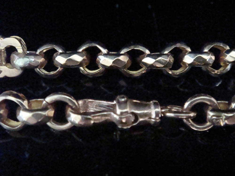 EDWARDIAN 9CT ROSE GOLD LARGE GRADUATED LINK BRACELET 9.9G 7 3/4 INCHES View III