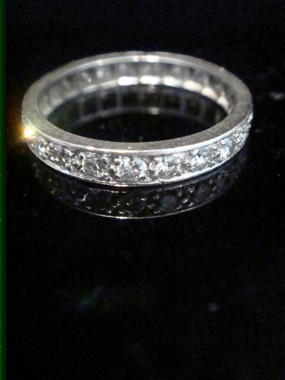 Art deco Edwardian platinum diamond full eternity ring size O