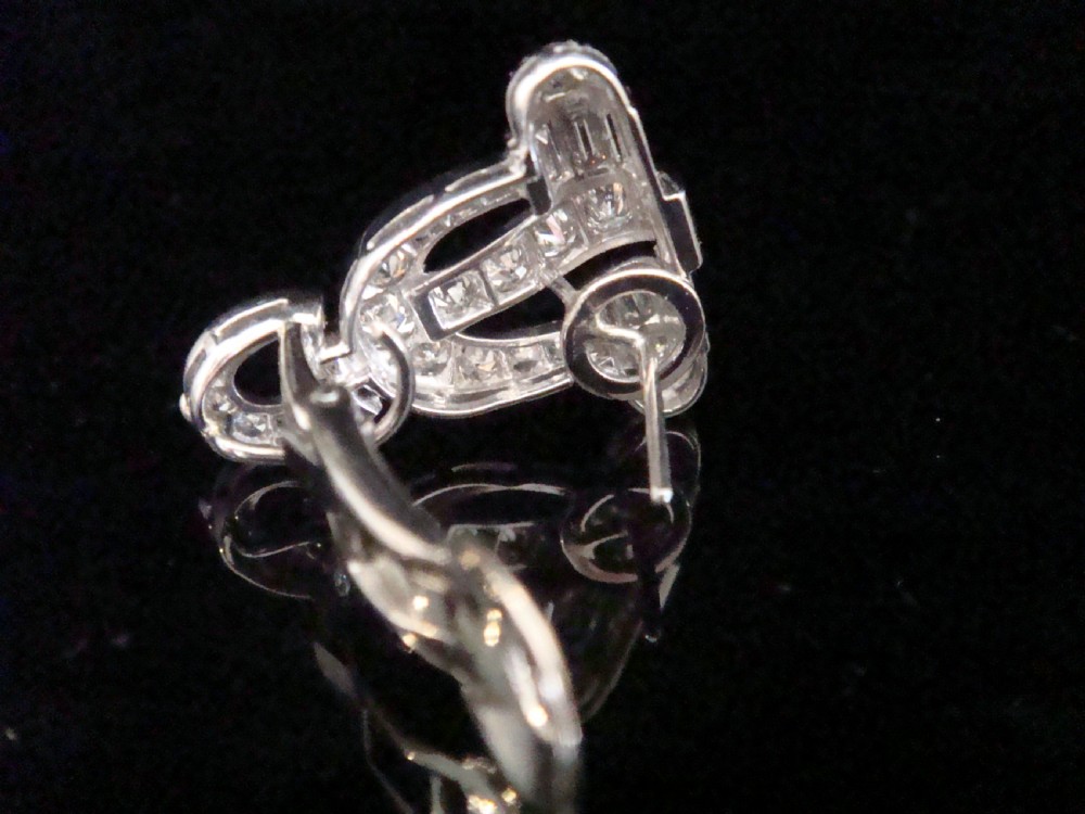 ART DECO FRENCH PLATINUM DIAMOND 3.00CT VS2-Si G-H COLOUR NIGHT & DAY EARRINGS View V