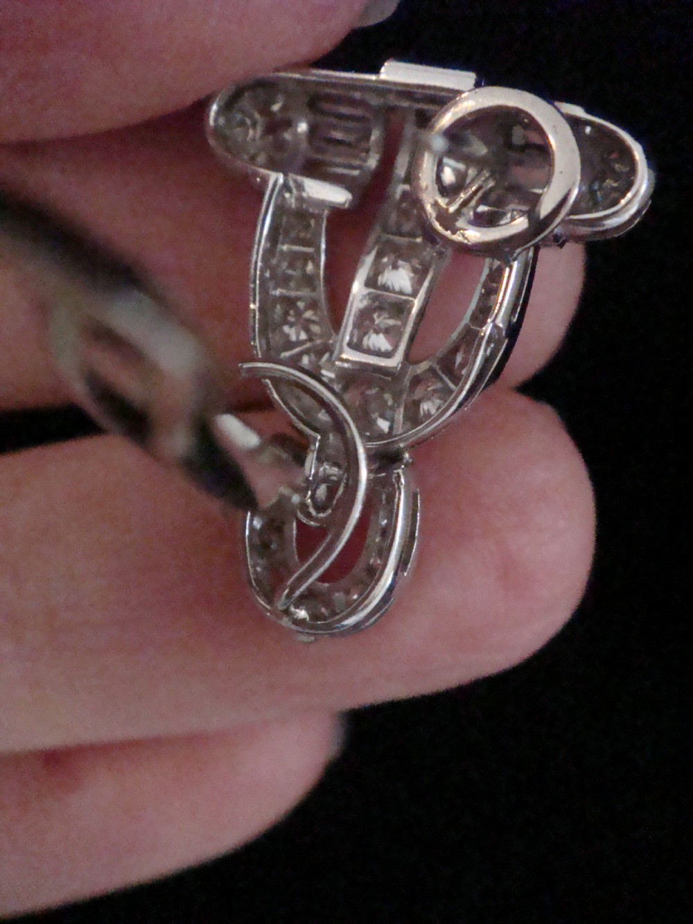 ART DECO FRENCH PLATINUM DIAMOND 3.00CT VS2-Si G-H COLOUR NIGHT & DAY EARRINGS View VI