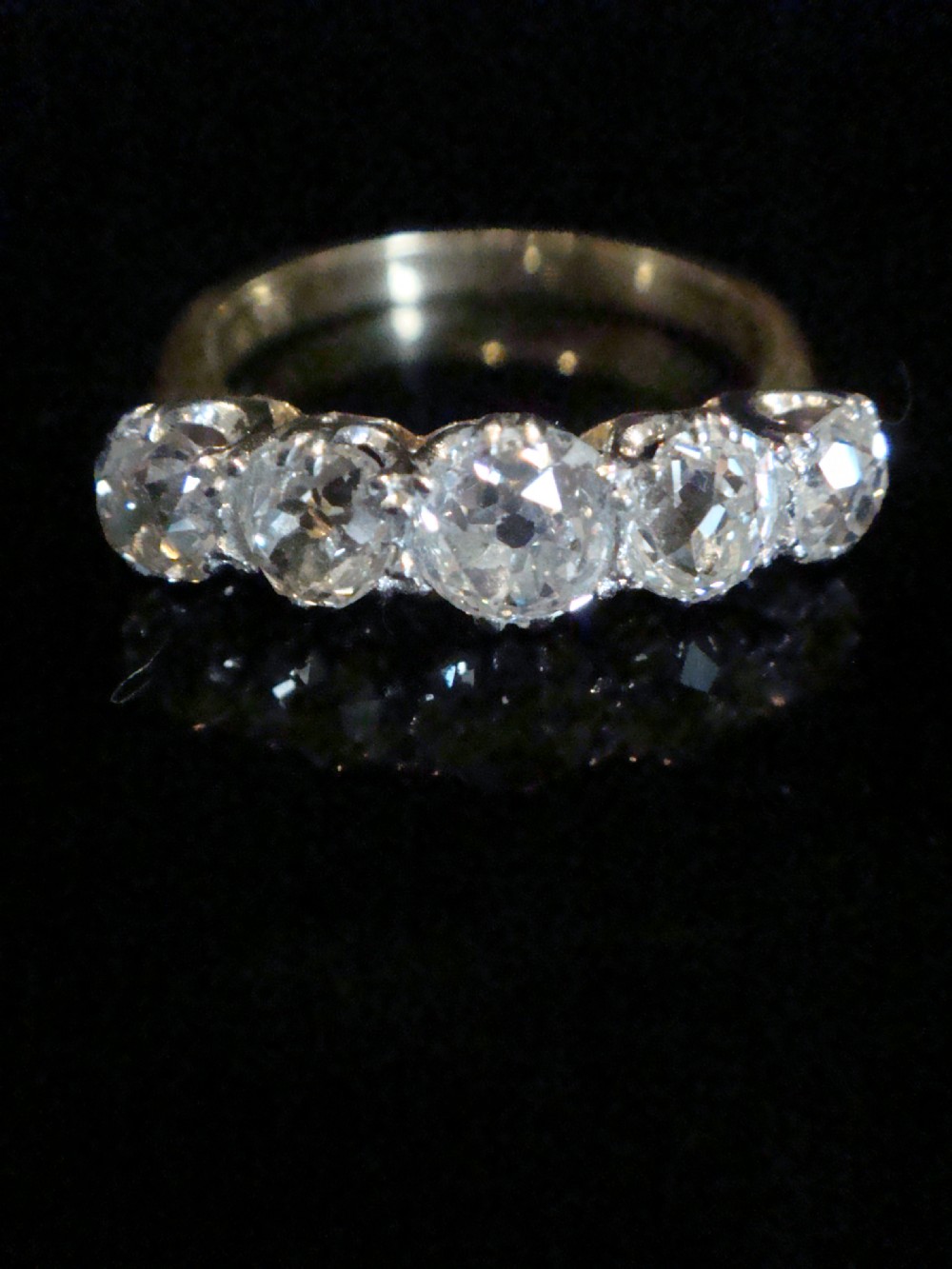 EDWARDIAN 18CT OLD CUT 5 STONE DIAMOND RING APPROX 1.70CT VS2 H-J COLOUR View II