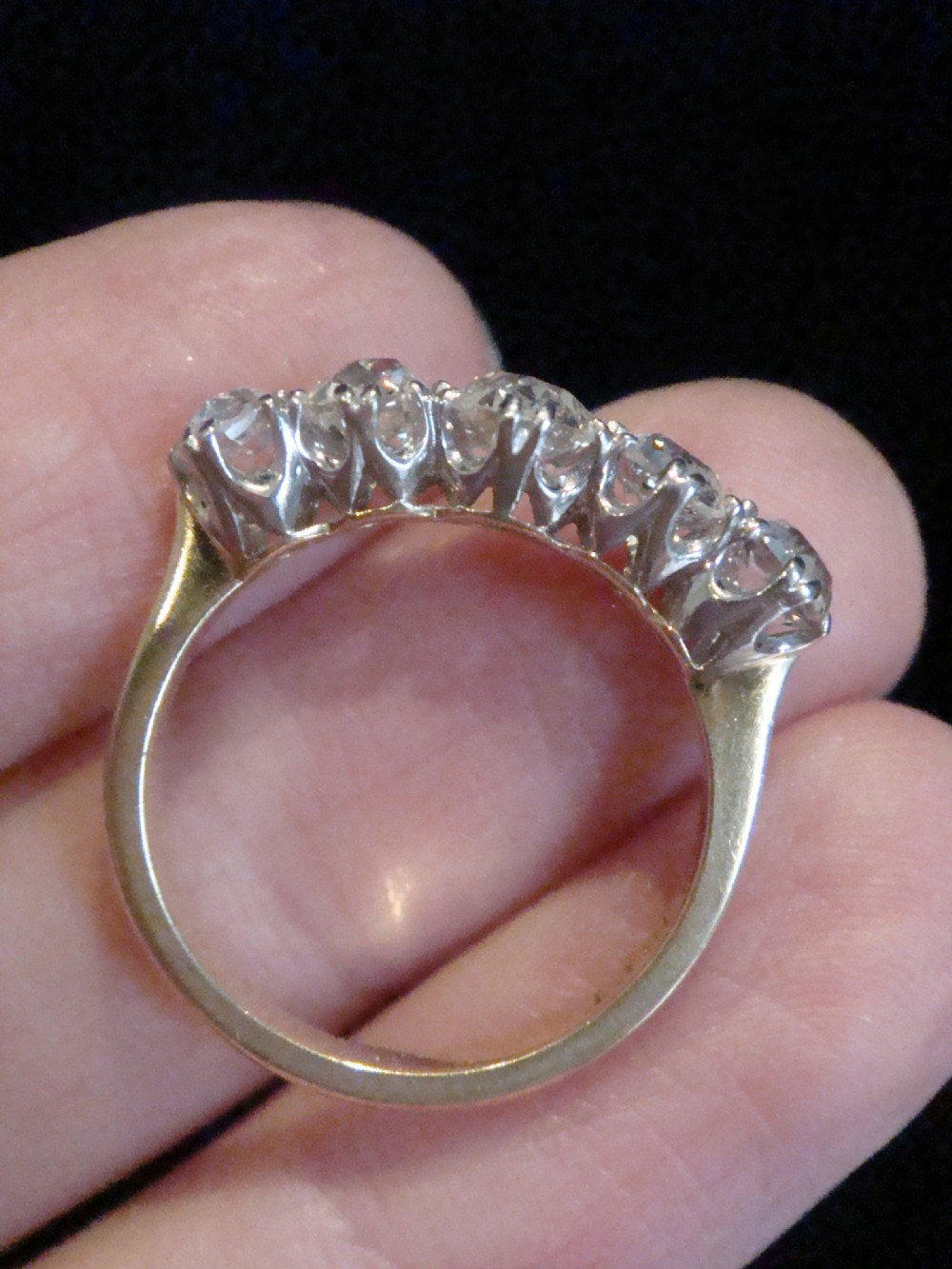 EDWARDIAN 18CT OLD CUT 5 STONE DIAMOND RING APPROX 1.70CT VS2 H-J COLOUR View IV