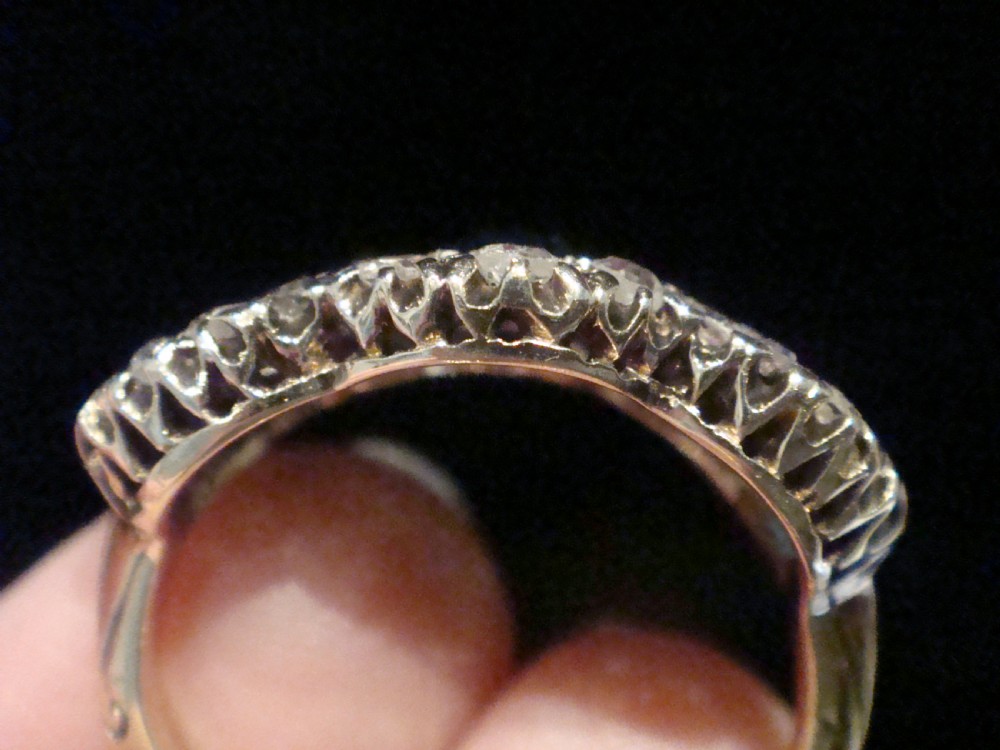 EDWARDIAN 18CT OLD CUT SAPPHIRE 0.50CT DIAMOND 1.10CT TRIPLE CLUSTER RING View VI