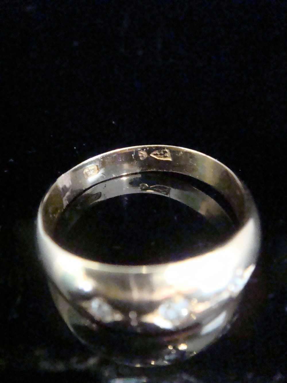 EDWARDIAN 18CT ORNATE YELLOW GOLD BAND OLD CUT DIAMOND STAR GYPSY BAND SIZE Q View III